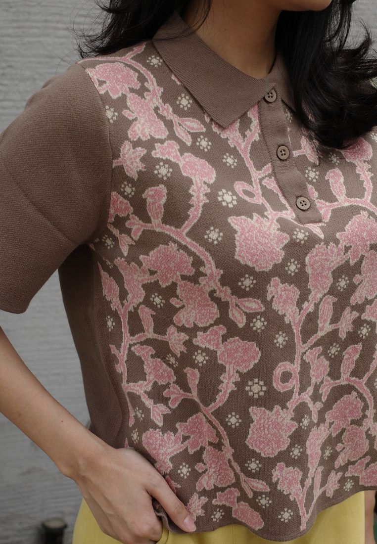 NONAETAL Velma Jalak Knit Polo Short Sleeve