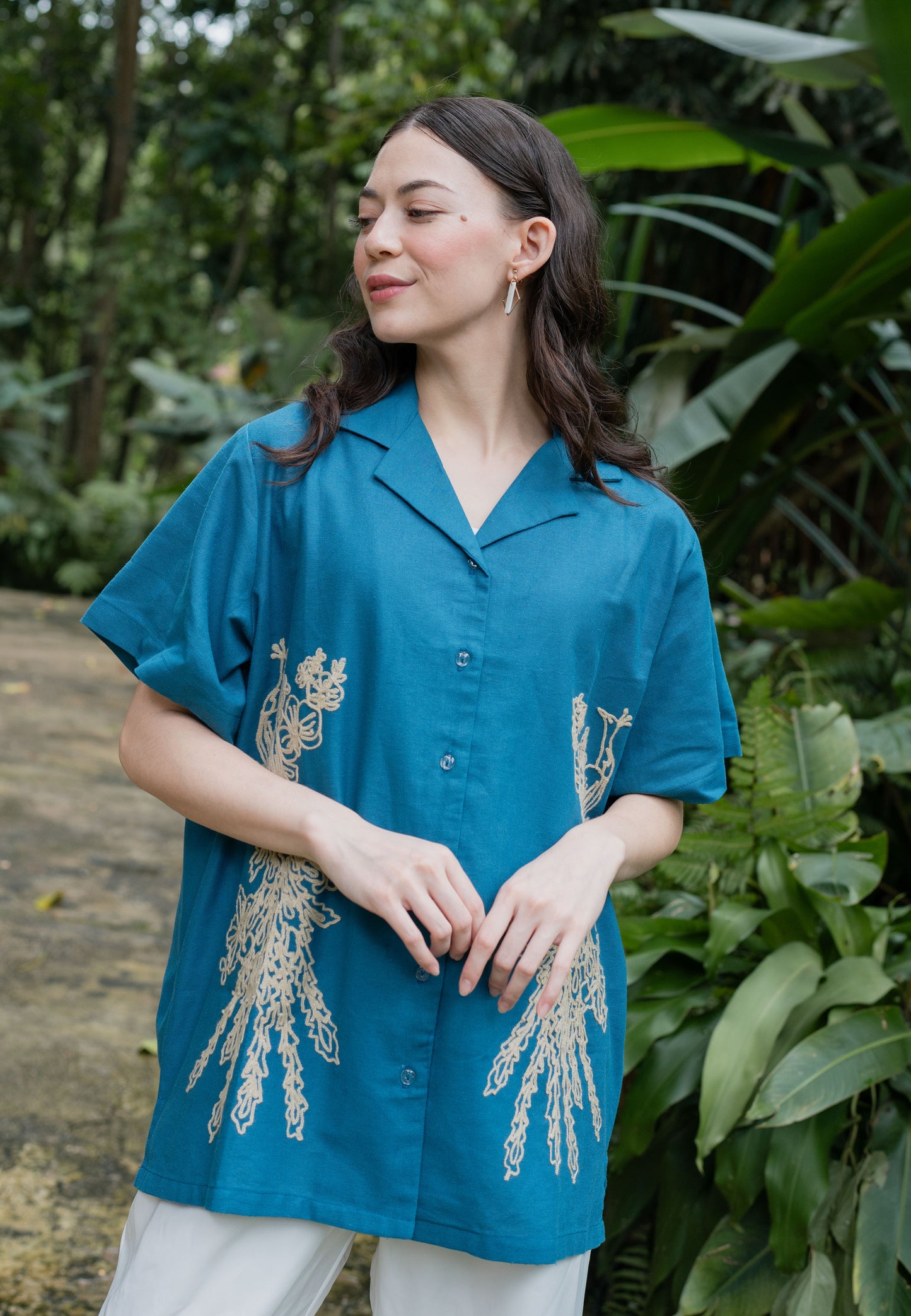 NONAETAL Jemima Heritage Short Sleeve Indigo