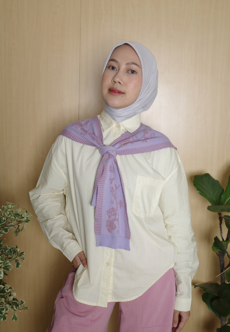 NONAETAL Seoul Jalak Shirt Long Sleeve Knit Shawl