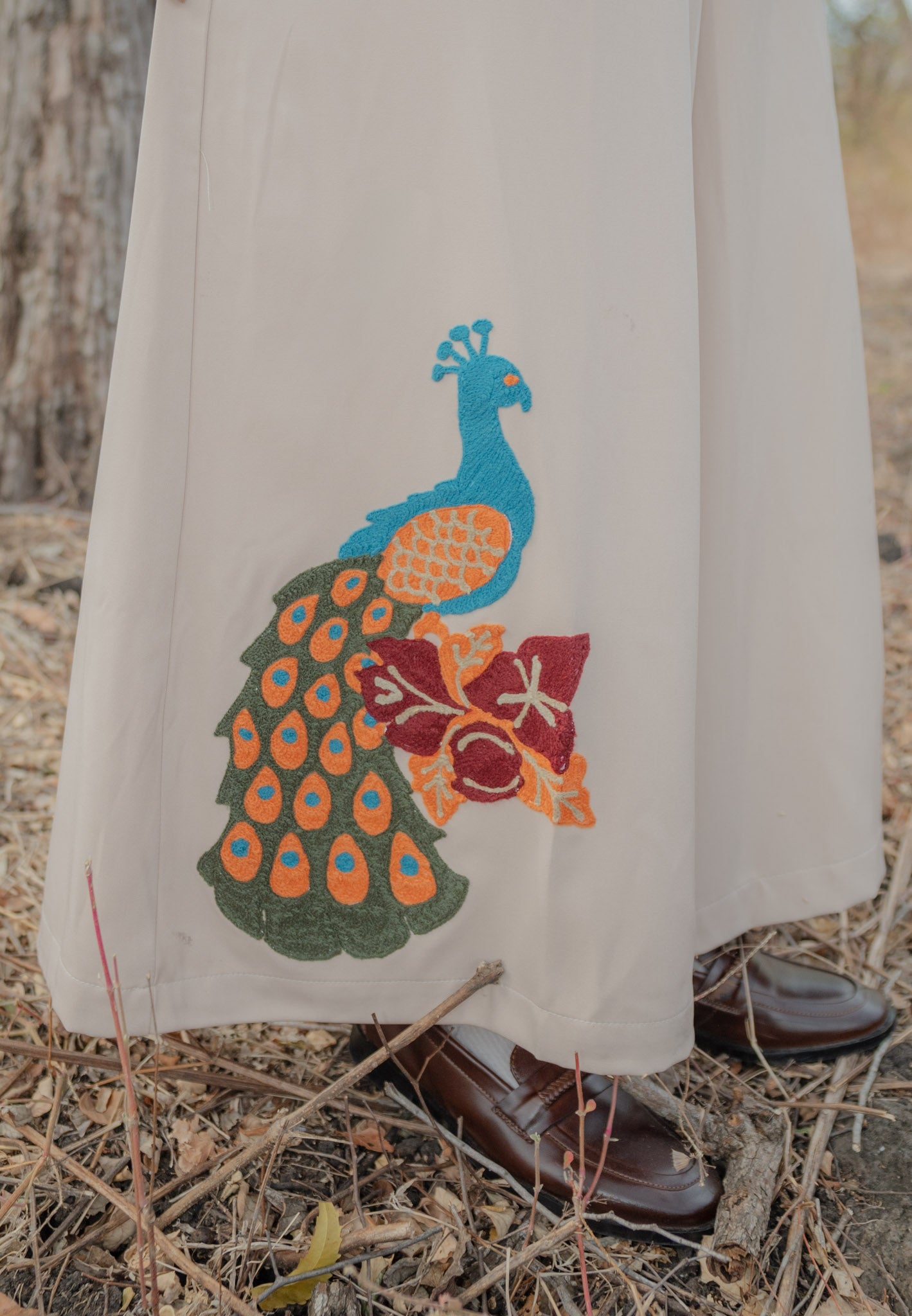 NONAETAL Bougainville Peafowl Pants Winter Cream