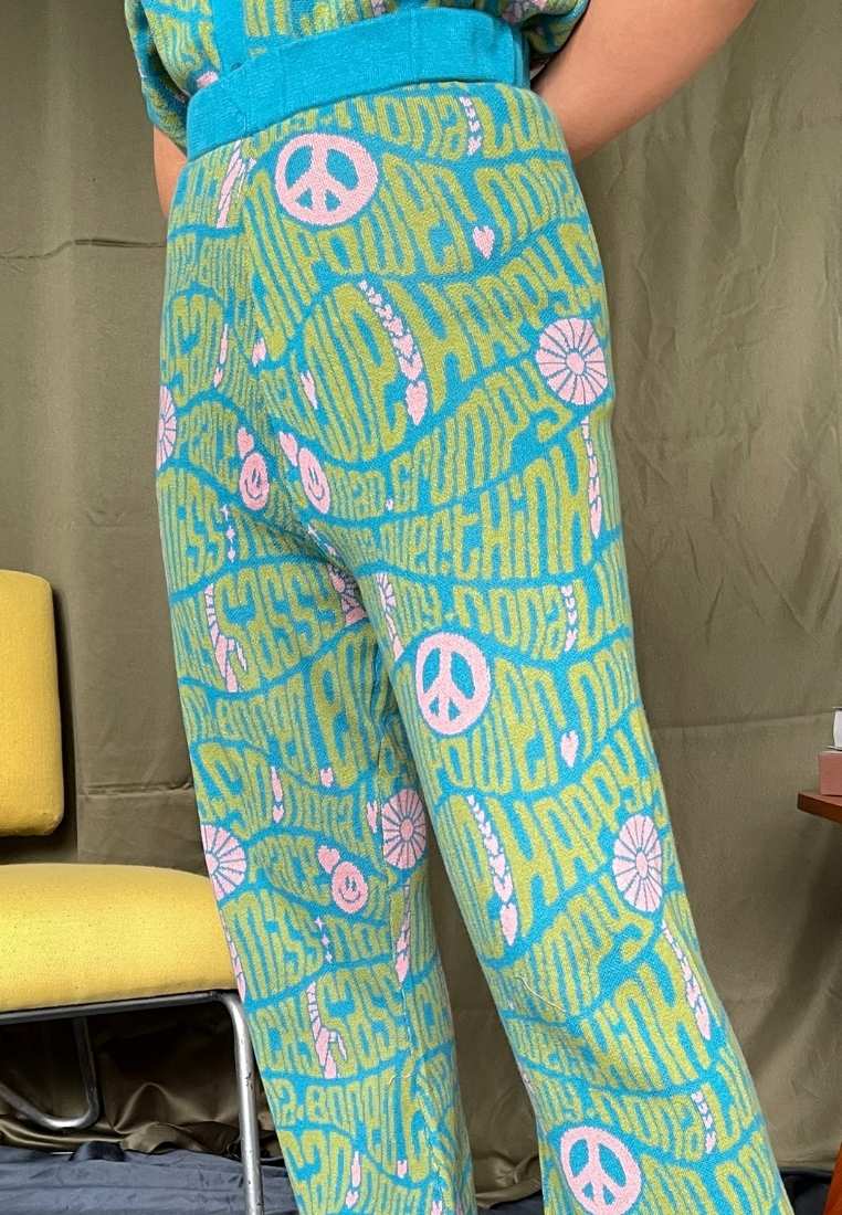 NONA Lucky Cutbray Knit Pants Verdigris