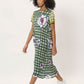 NONA Erica Pleats and Knitted Dress Short Sleeve Kelly Green