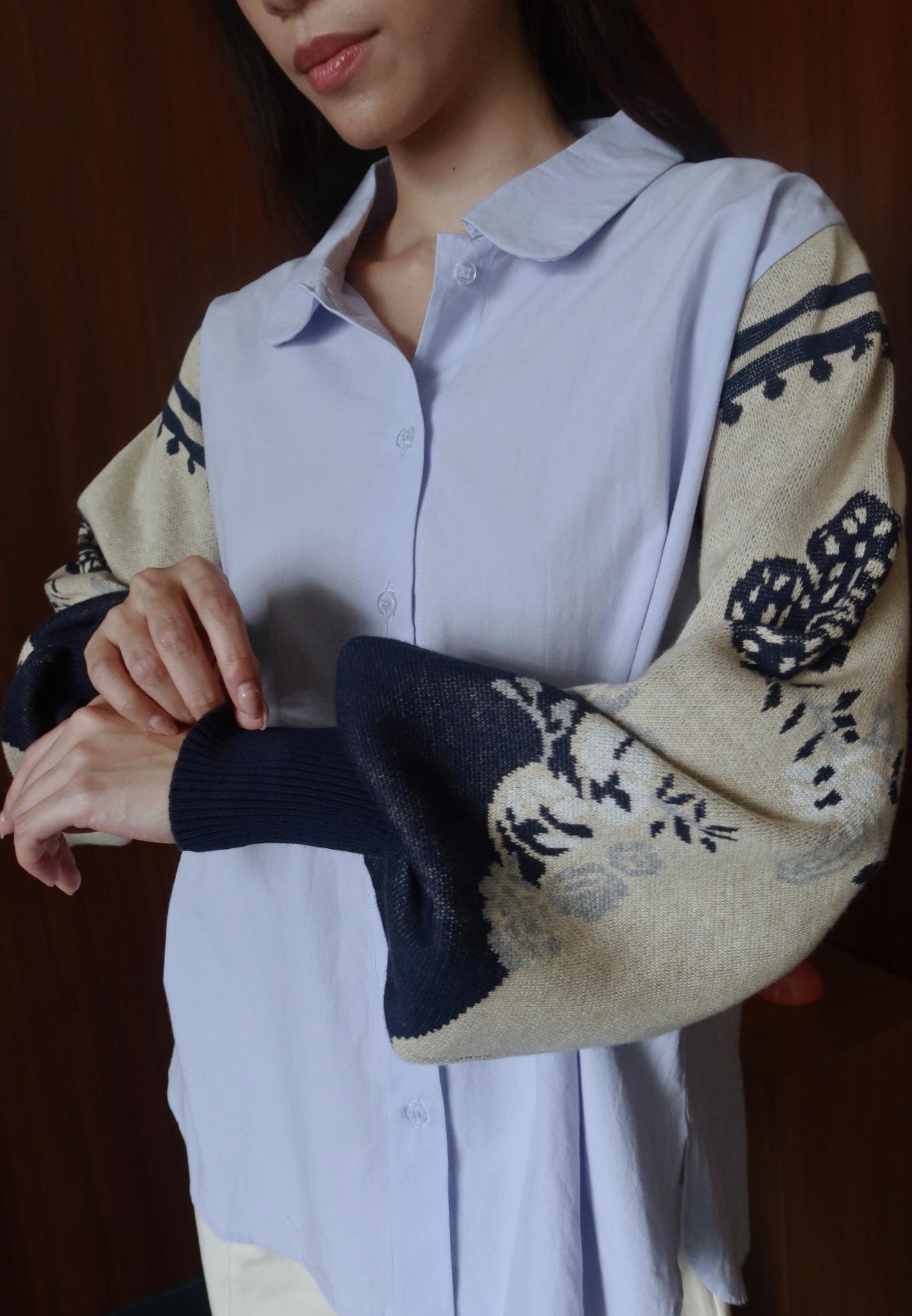 NONAETAL Celosia Shirt Hip Length Knit Sleeve