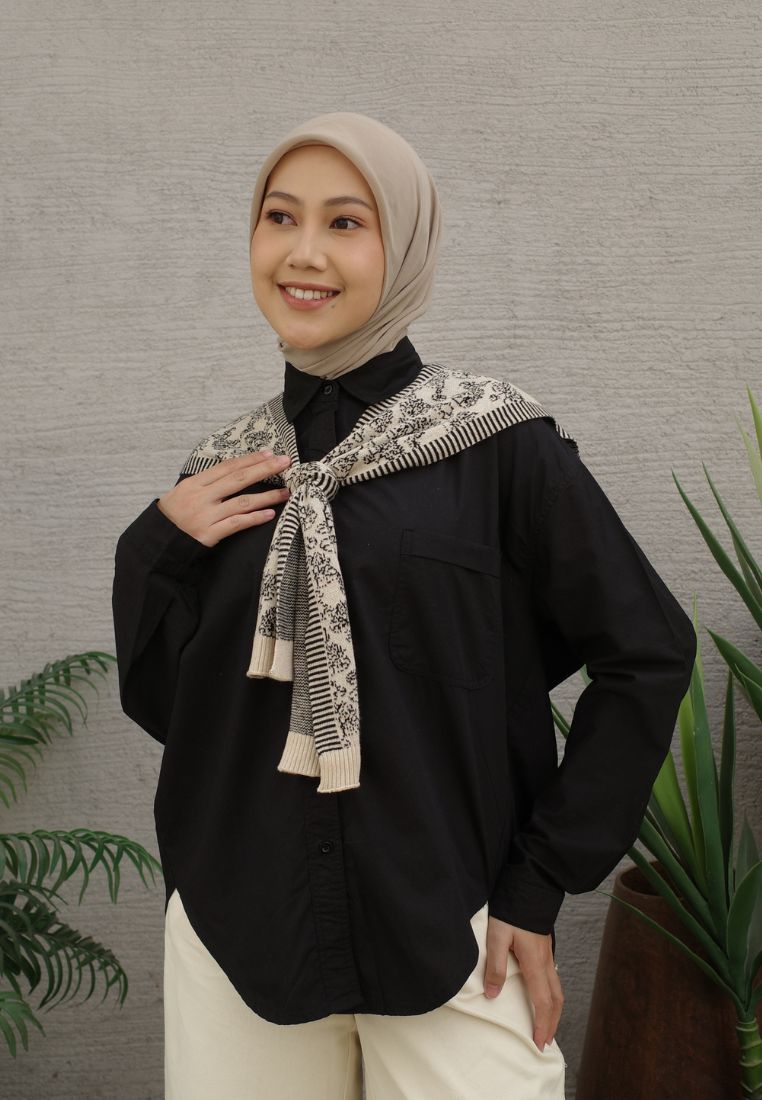 NONAETAL Seoul Jalak Shirt Long Sleeve Knit Shawl