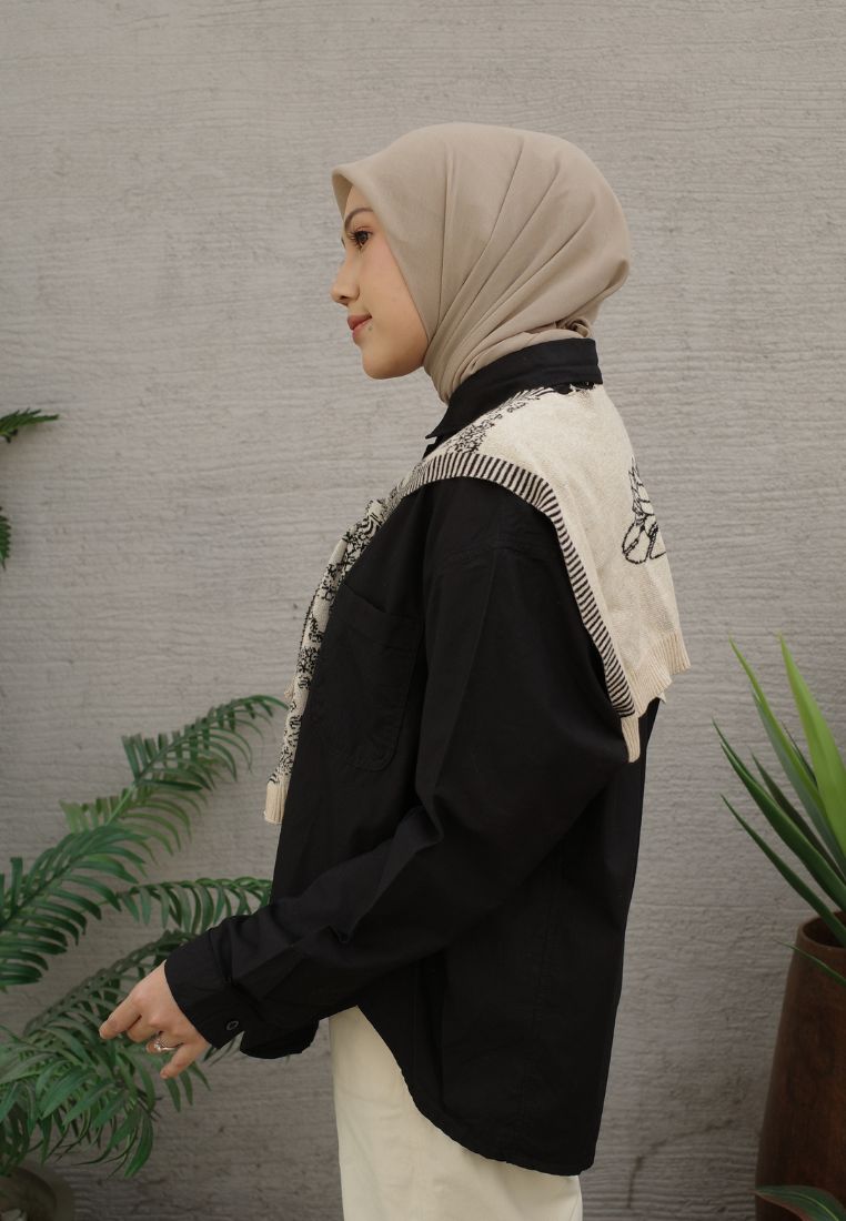 NONAETAL Seoul Jalak Shirt Long Sleeve Knit Shawl