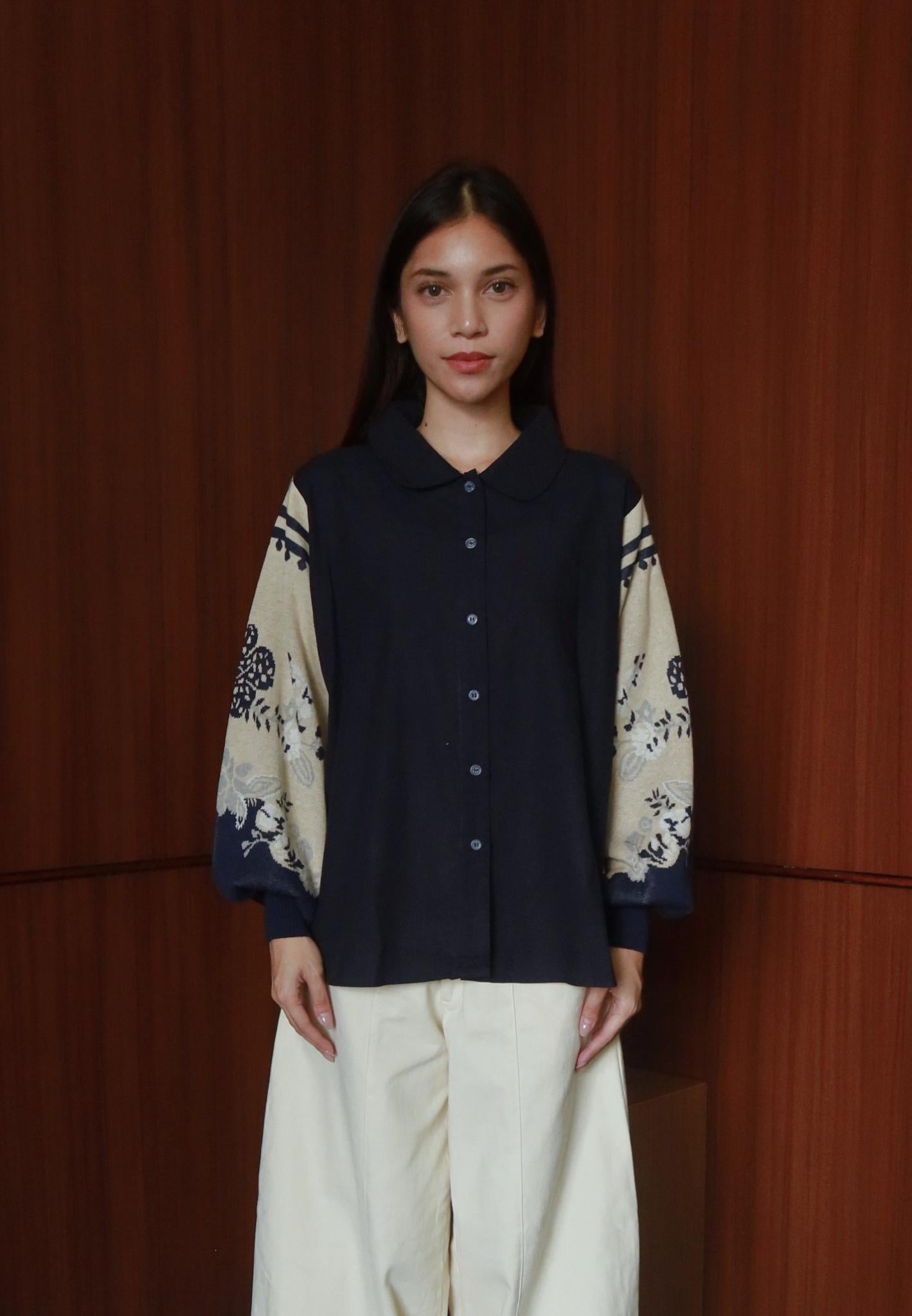 NONAETAL Celosia Shirt Hip Length Knit Sleeve