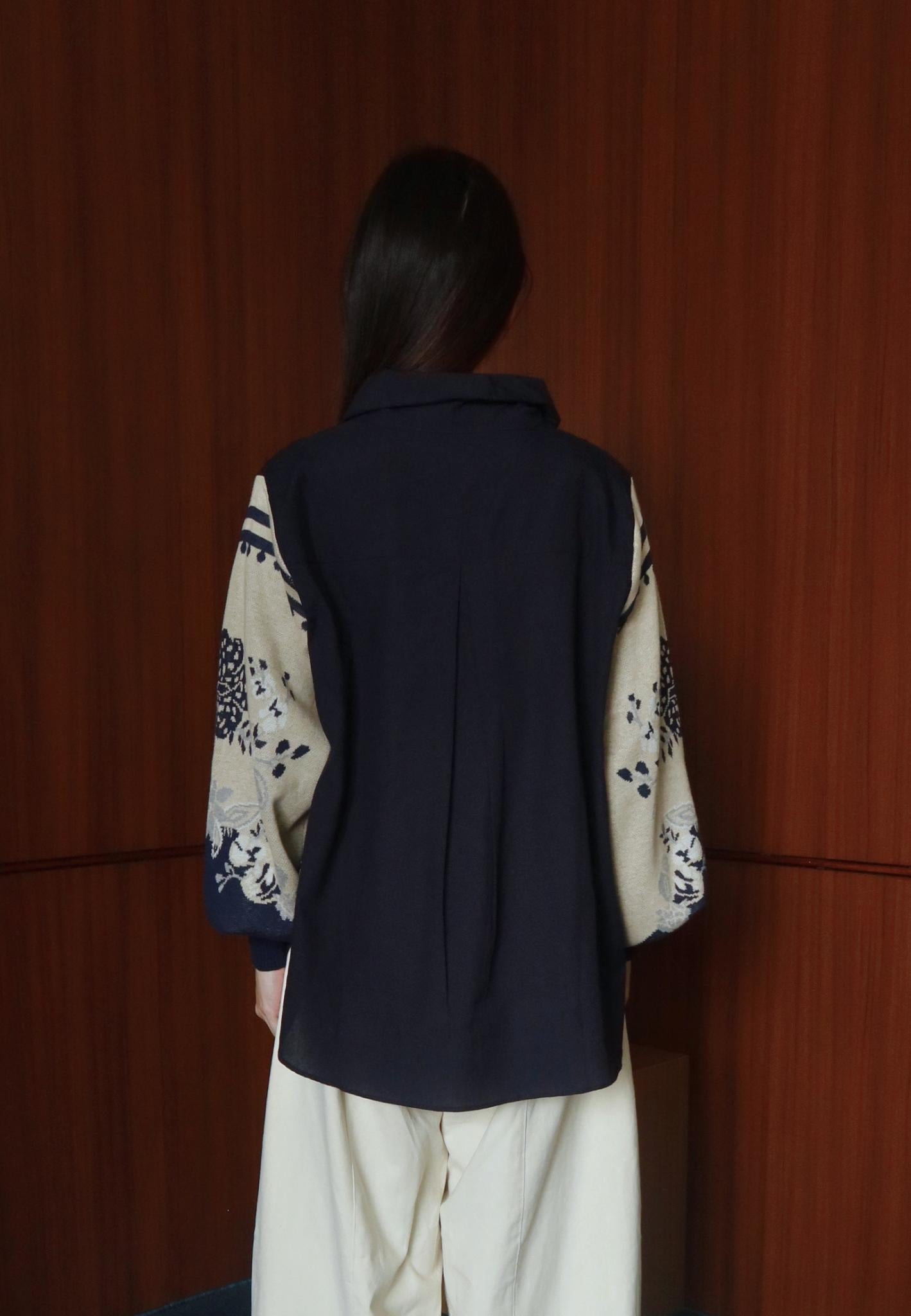 NONAETAL Celosia Shirt Hip Length Knit Sleeve