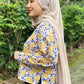 NONAETAL Hassie Top Long Sleeve Canary Yellow Print