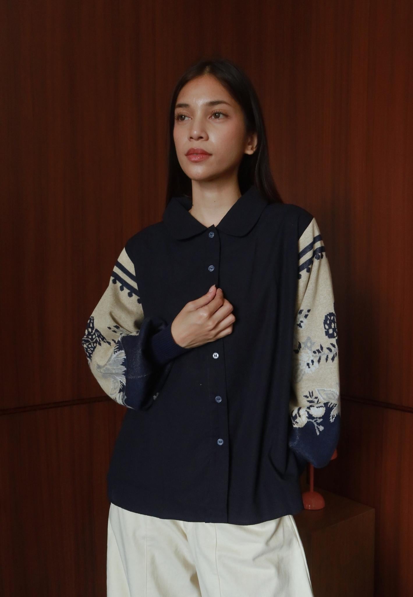 NONAETAL Celosia Shirt Hip Length Knit Sleeve