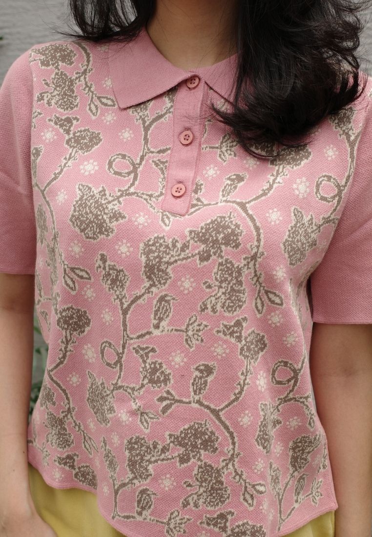 NONAETAL Velma Jalak Knit Polo Short Sleeve