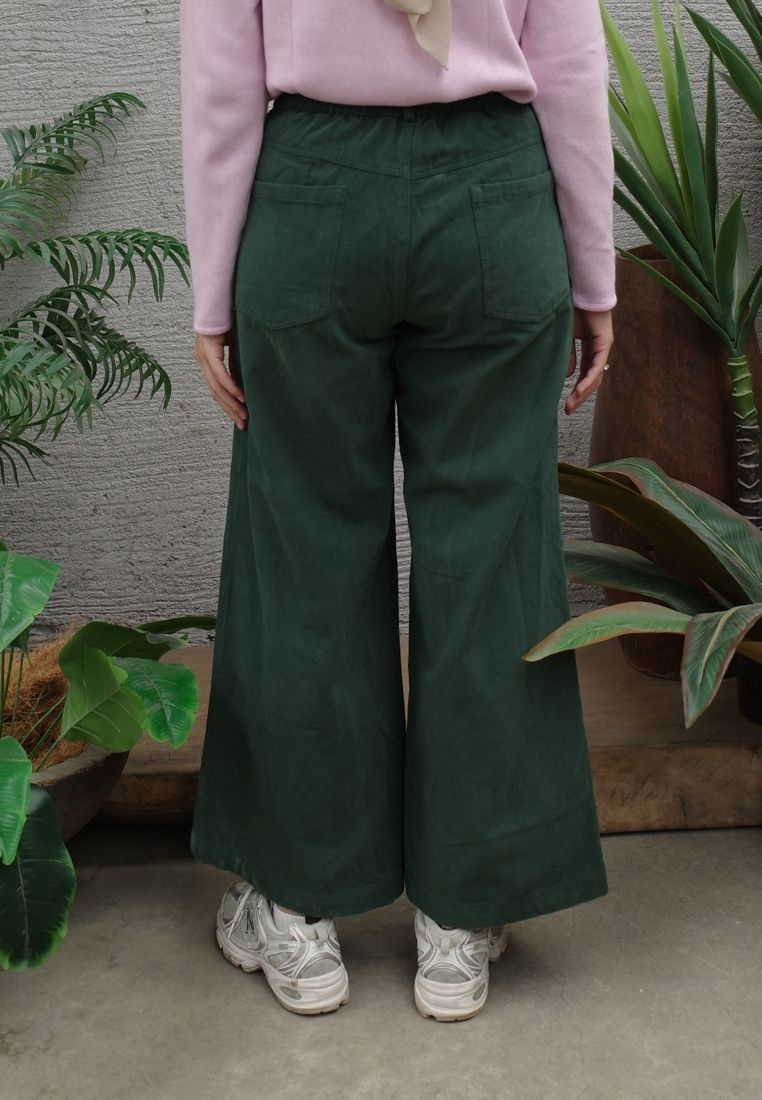 NONAETAL Seroja Flare Pants Hunter Green