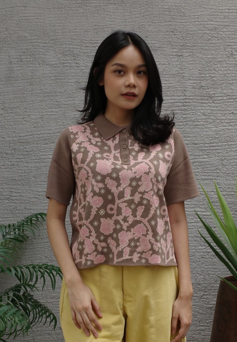 NONAETAL Velma Jalak Knit Polo Short Sleeve