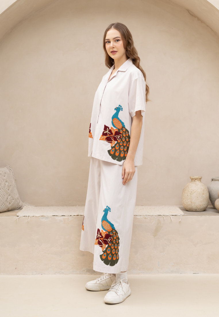 NONAETAL Avery Peafowl Shirt Short Sleeve Lilac Hint