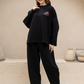 NONAETAL Hailey Padma Oversized Top Long Sleeve Black