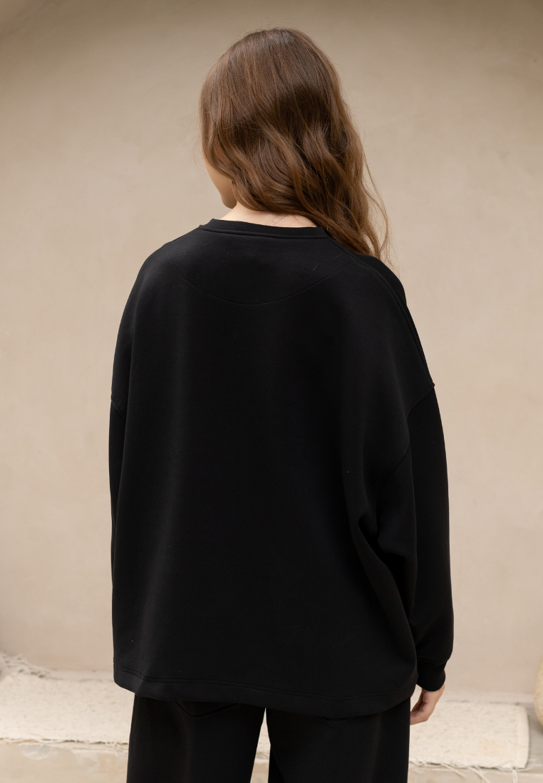 NONAETAL Hailey Padma Oversized Top Long Sleeve Black