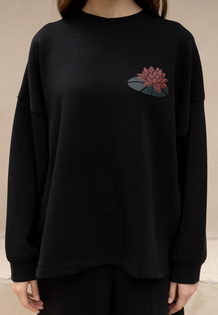 NONAETAL Hailey Padma Oversized Top Long Sleeve Black