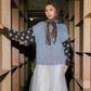 NONAETAL Soho Dot Denim Jacket Light Blue Brown