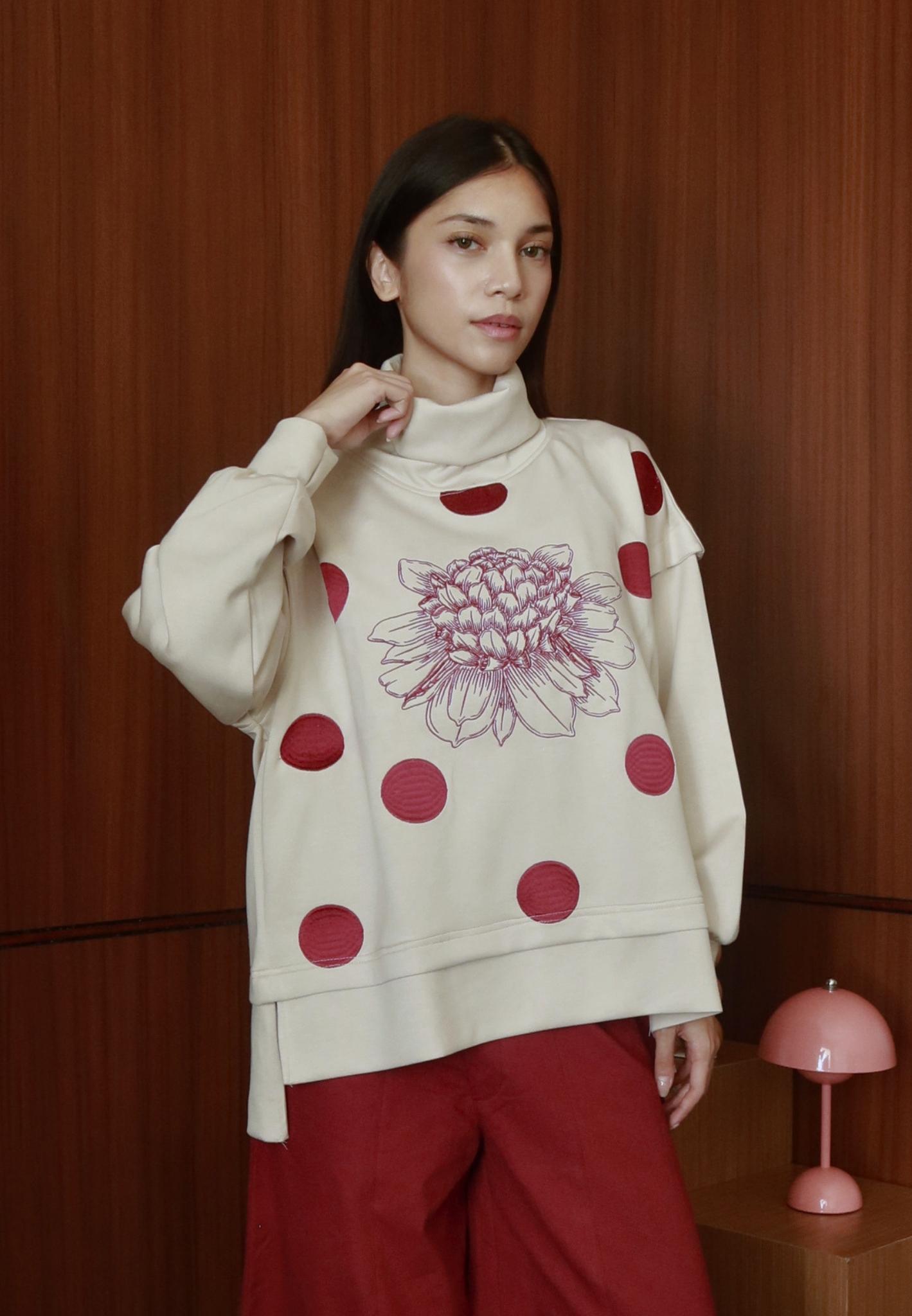 NONAETAL Timber Polka Funnel Hip Length Top