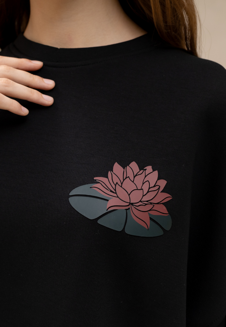 NONAETAL Hailey Padma Oversized Top Long Sleeve Black