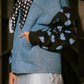 NONAETAL Soho Dot Denim Jacket Light Blue Brown