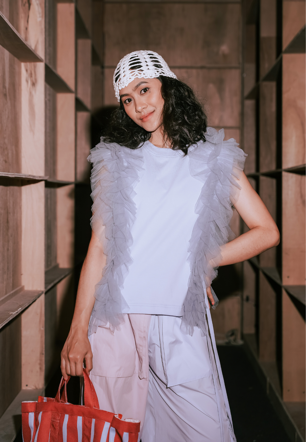 NONAETAL Nolita Tulle T-shirt Sleeveless Baby Blue