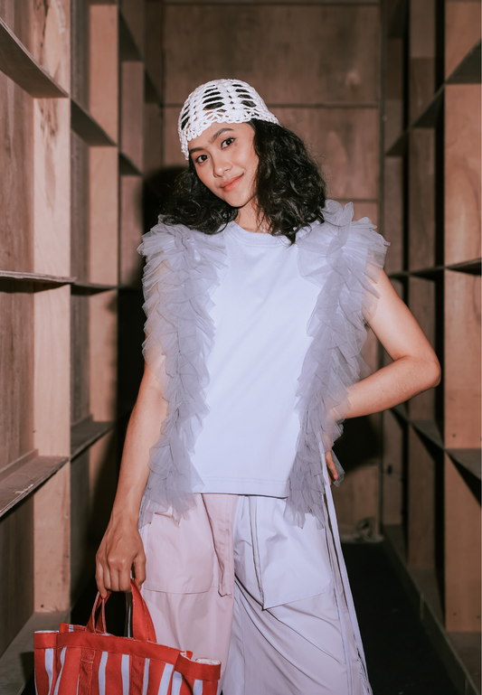 NONAETAL Nolita Tulle T-shirt Sleeveless Baby Blue