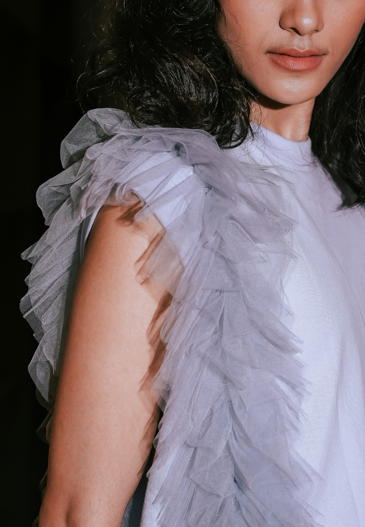 NONAETAL Nolita Tulle T-shirt Sleeveless Baby Blue