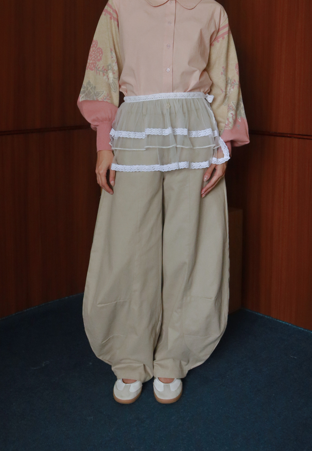 NONAETAL Westside Ruffle Wrap Short Skirt Broken White
