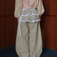 NONAETAL Westside Ruffle Wrap Short Skirt Broken White