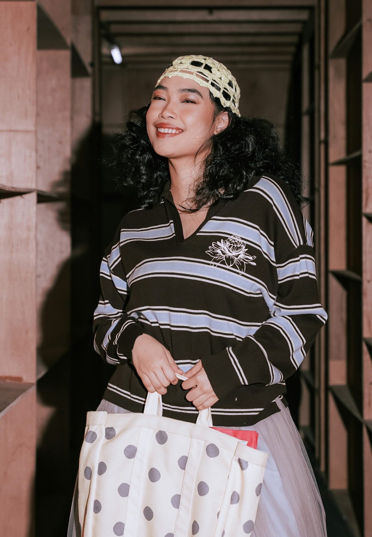 NONAETAL Houston Knit Top Stripes Long Sleeve
