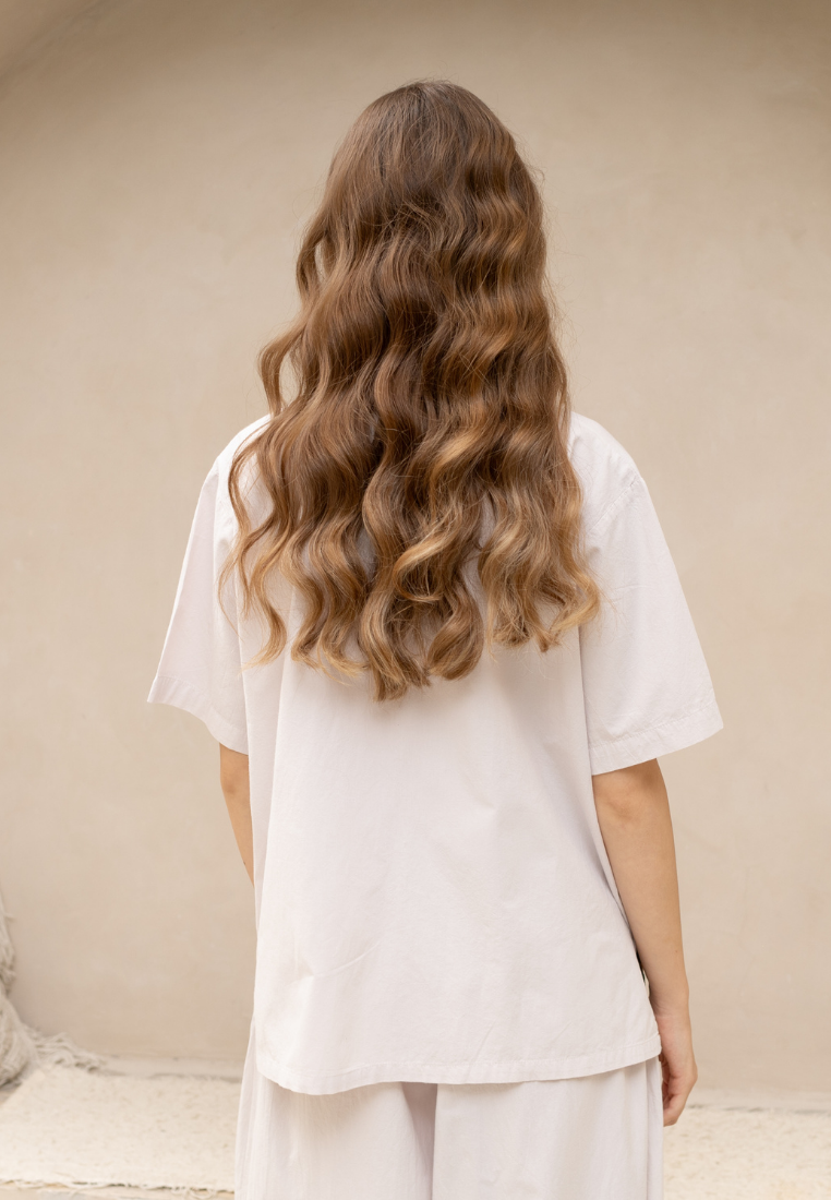 NONAETAL Avery Peafowl Shirt Short Sleeve Lilac Hint