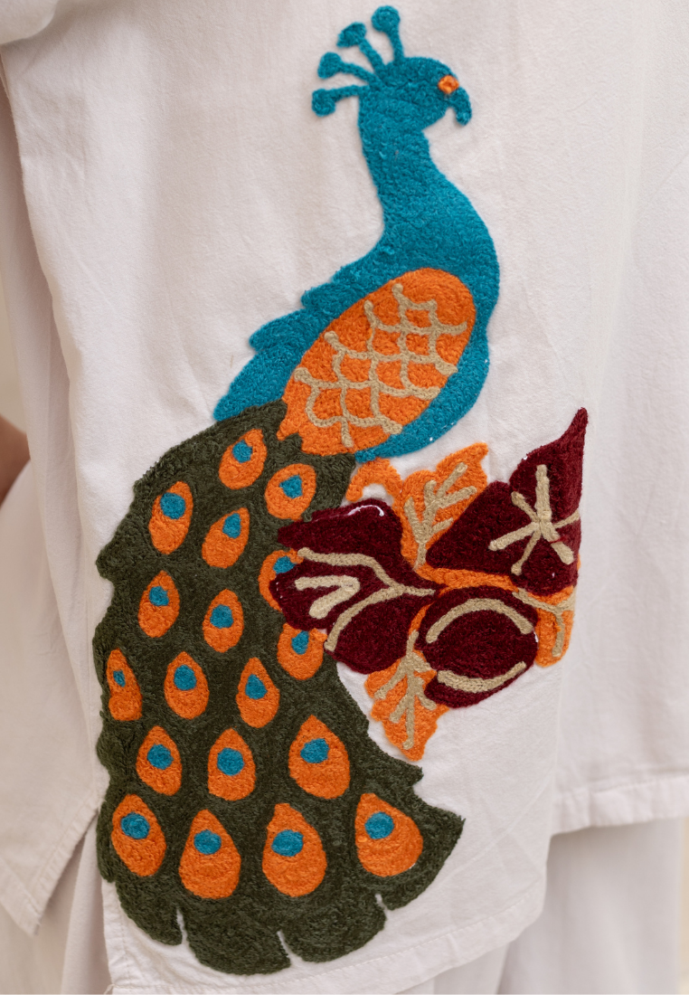 NONAETAL Avery Peafowl Shirt Short Sleeve Lilac Hint