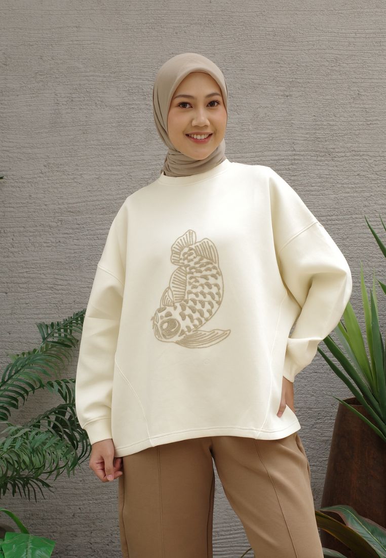 NONAETAL Hailey Arowana Oversized Top Long Sleeve
