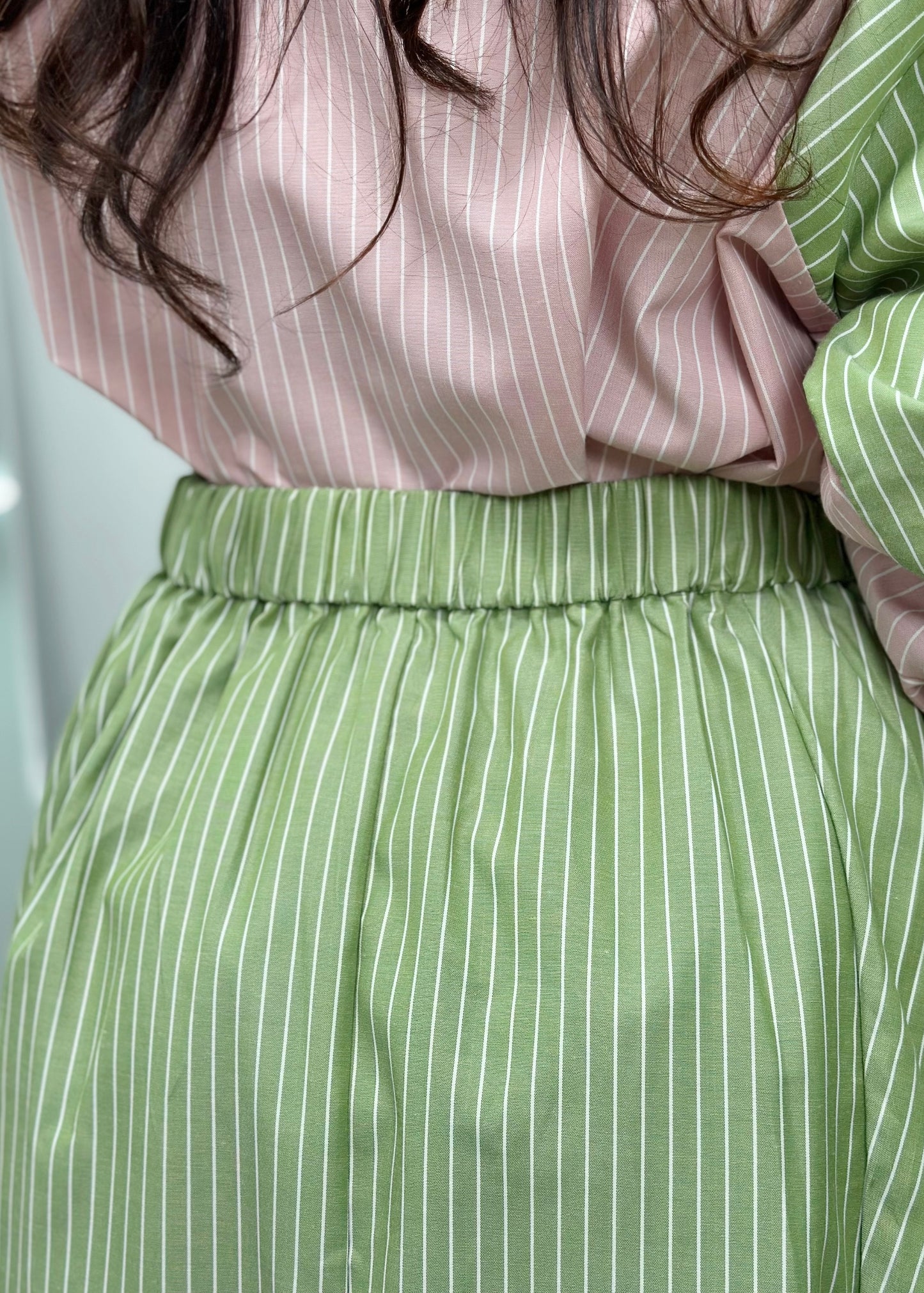 Nonaetal Nagoya Skirt Green Stripes