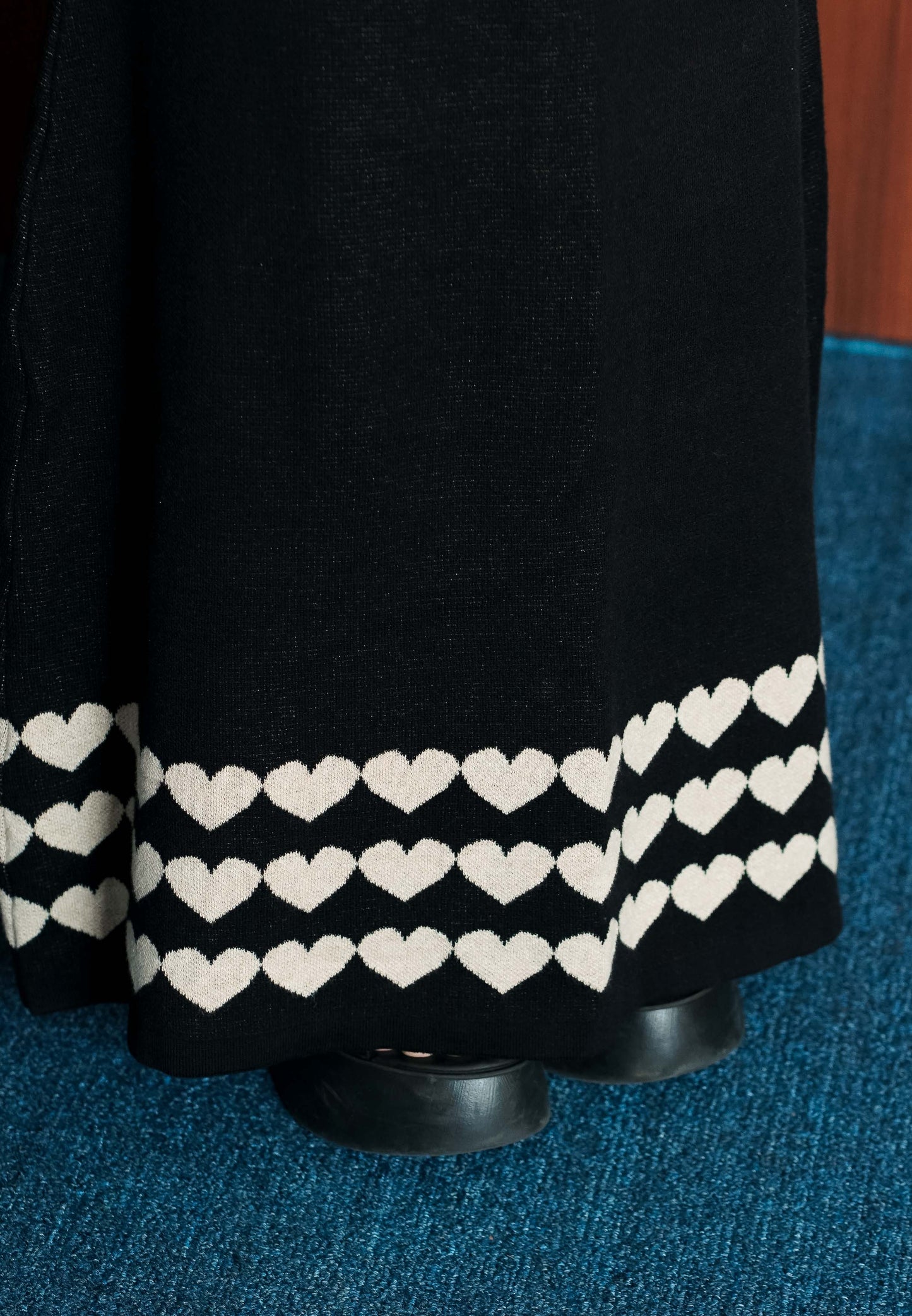 NONAETAL Cupid Heart Knit Skirt Black