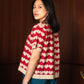 NONAETAL Cupid Heart Polo Knit Top Short Sleeve