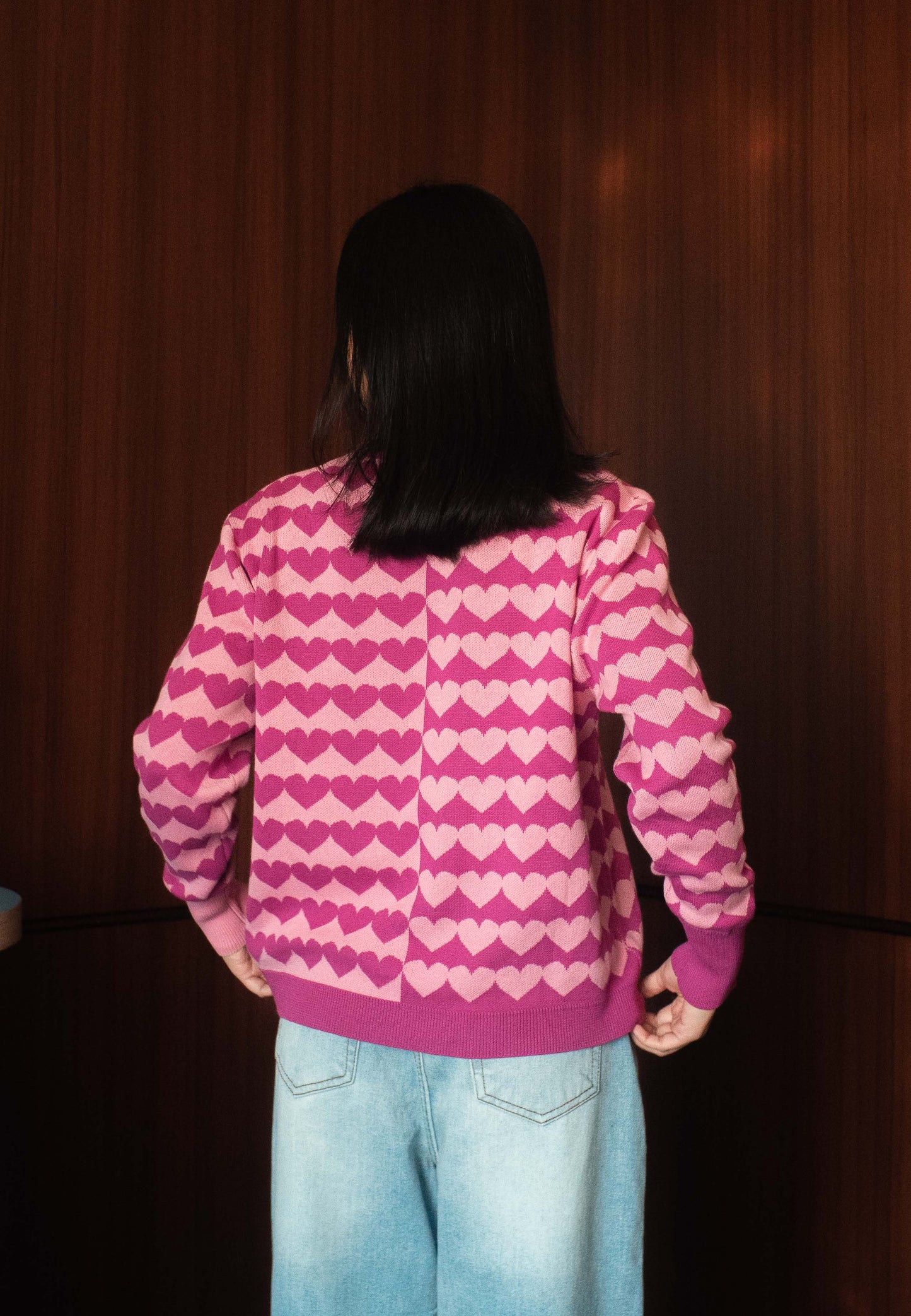 NONAETAL Cupid Heart Knit Sweater Long Sleeve