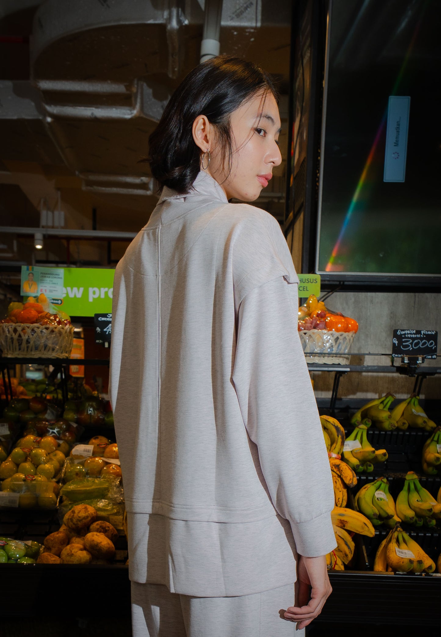 NONAETAL Timber Funnel Hip Lenght Top Long Sleeve