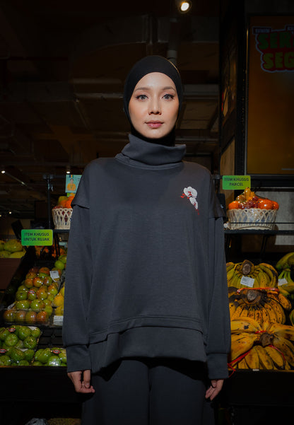 NONAETAL Timber Funnel Hip Lenght Top Long Sleeve