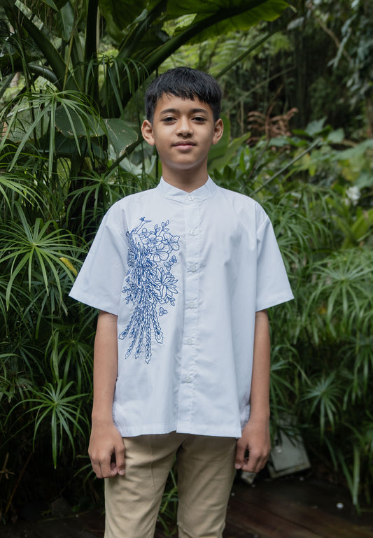 NONAETAL Merak Embroidery Shirt Kids Broken White