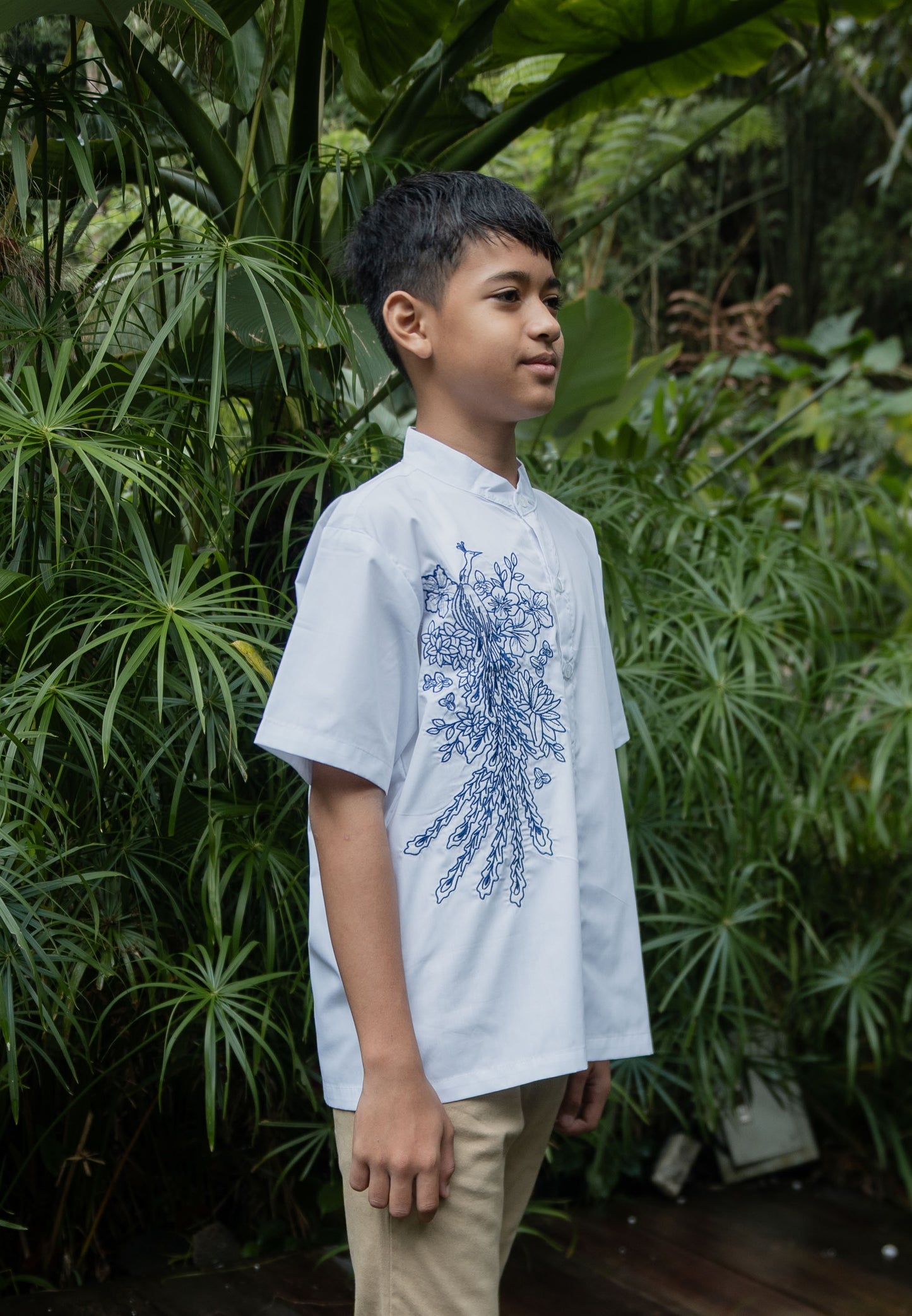 NONAETAL Merak Embroidery Shirt Kids Broken White