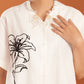 NONA Jemima Embro Shirt Short Sleeve Broken White