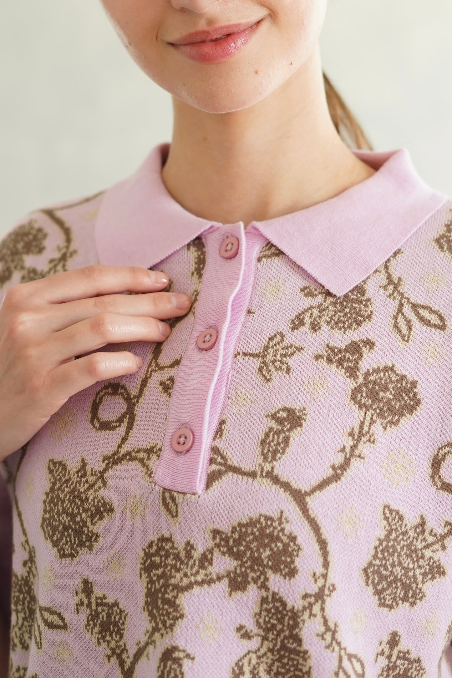 NONAETAL Velma Jalak Knit Polo Short Sleeve