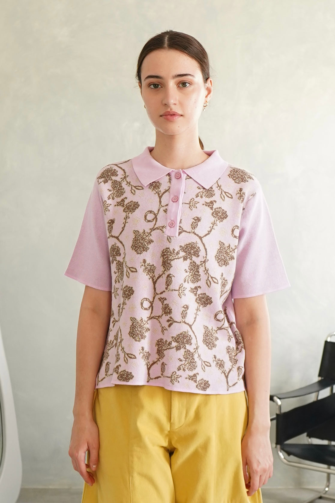 NONAETAL Velma Jalak Knit Polo Short Sleeve