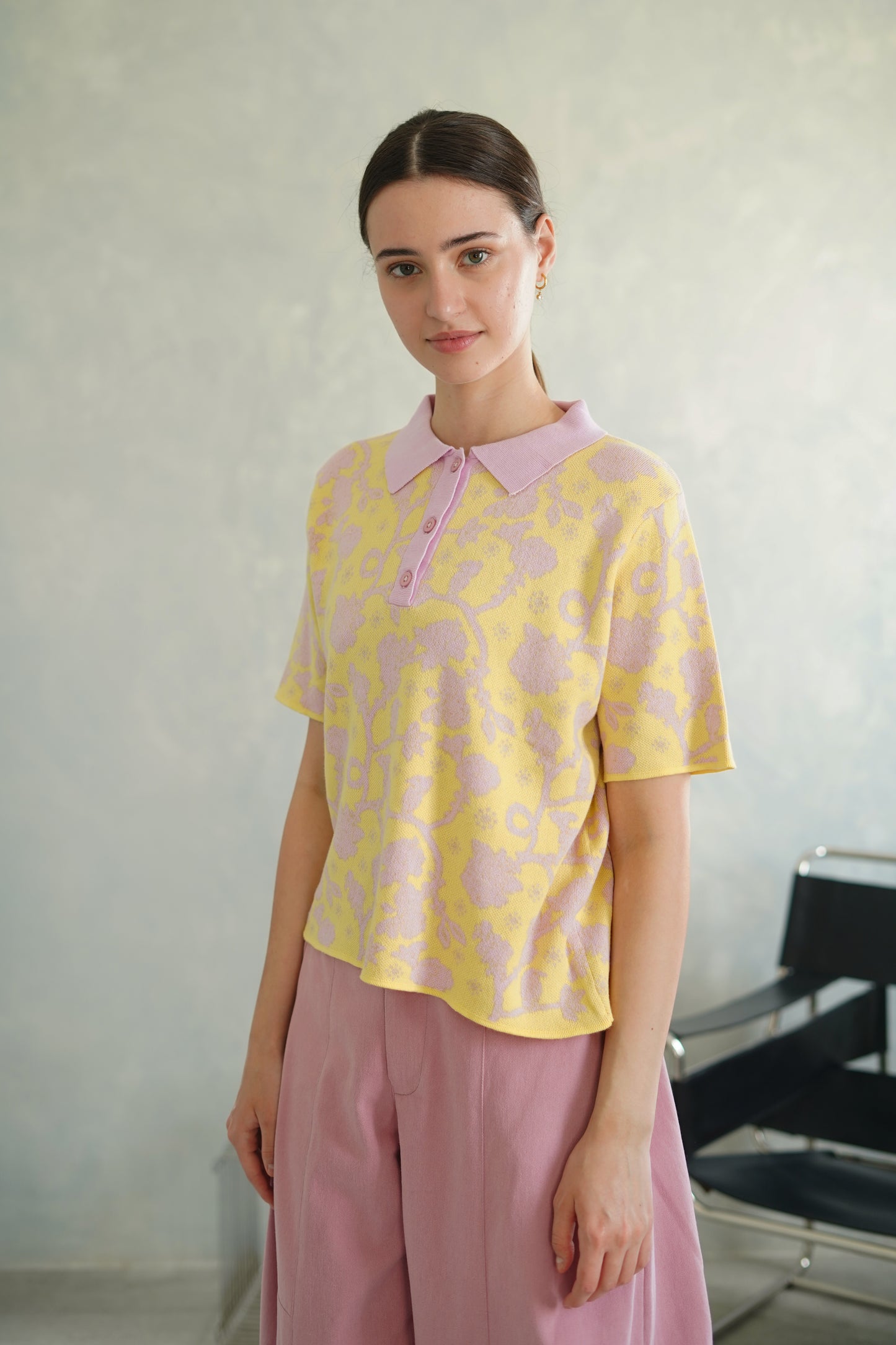 NONAETAL Velma Jalak Knit Polo Short Sleeve