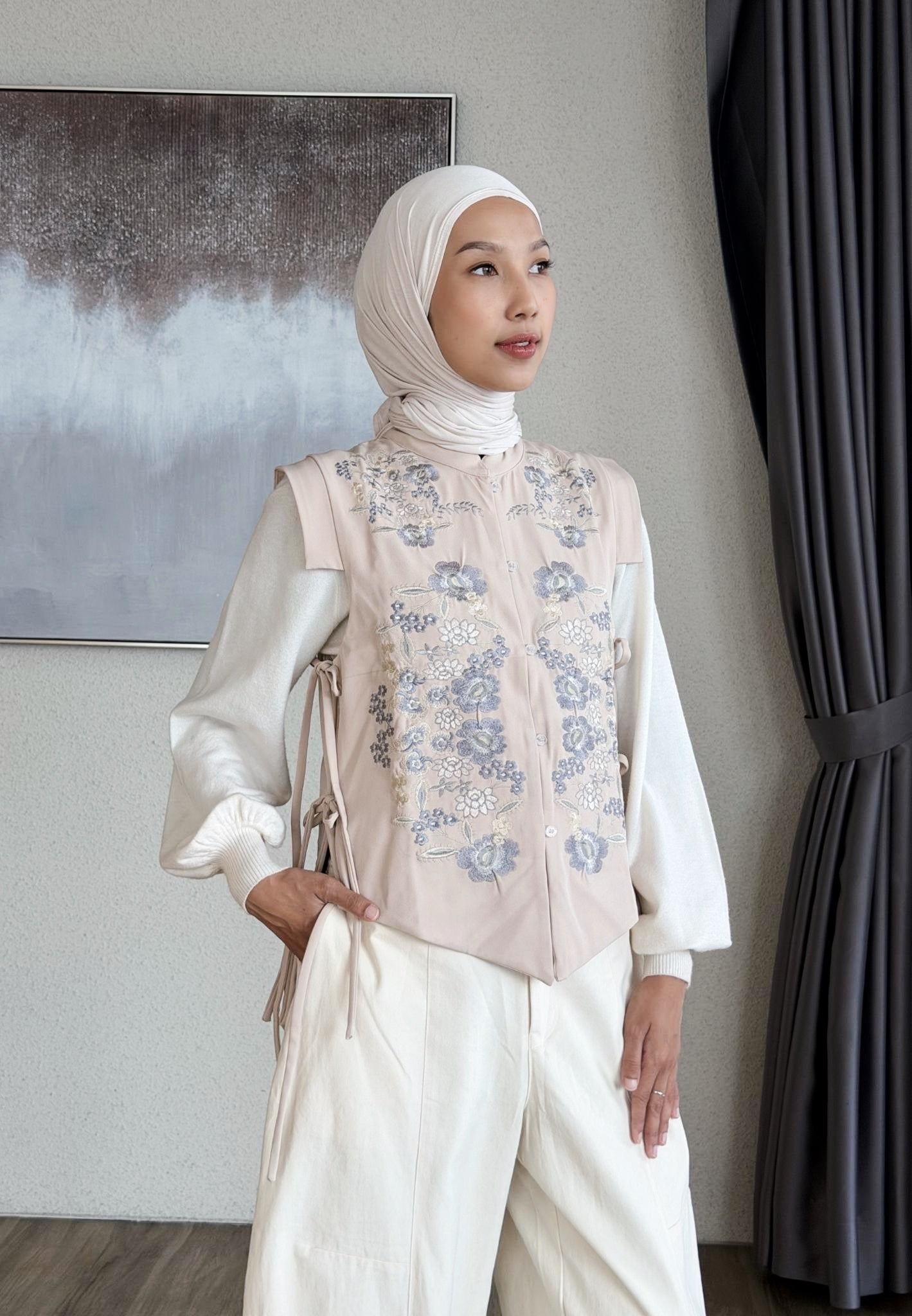 NONAETAL Aurantia Whisper Embroidery Vest
