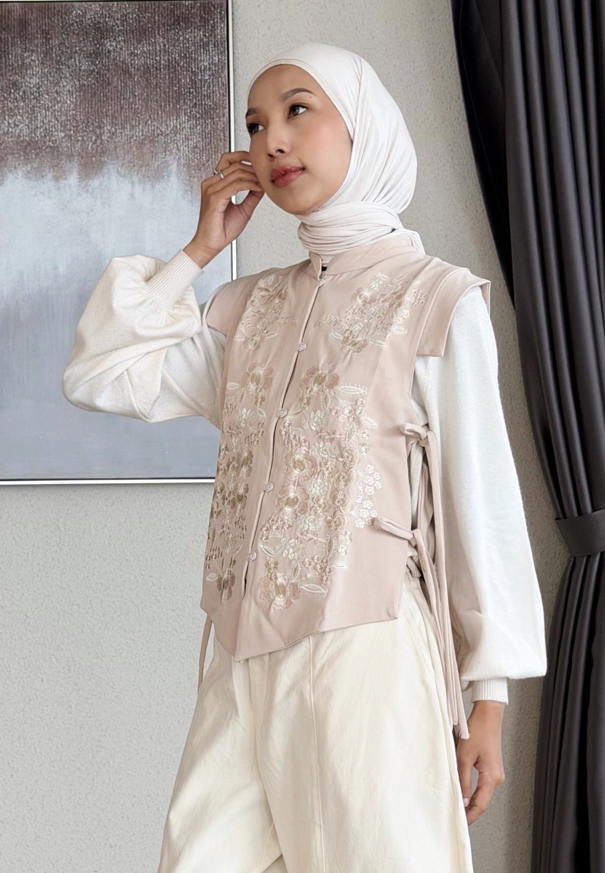NONAETAL Aurantia Whisper Embroidery Vest