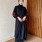 NONAETAL Boho Dress Ruffle Knit Sleeve Black