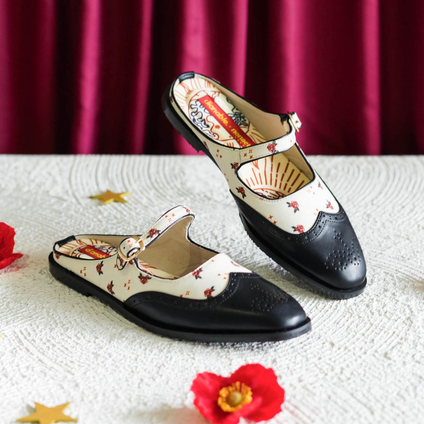 DIANABLE X NONAETAL Nova Mules (Black, Maroon, Cream)