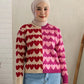 Nonaetal Cupid Heart Knit Sweater Long Sleeve Mix